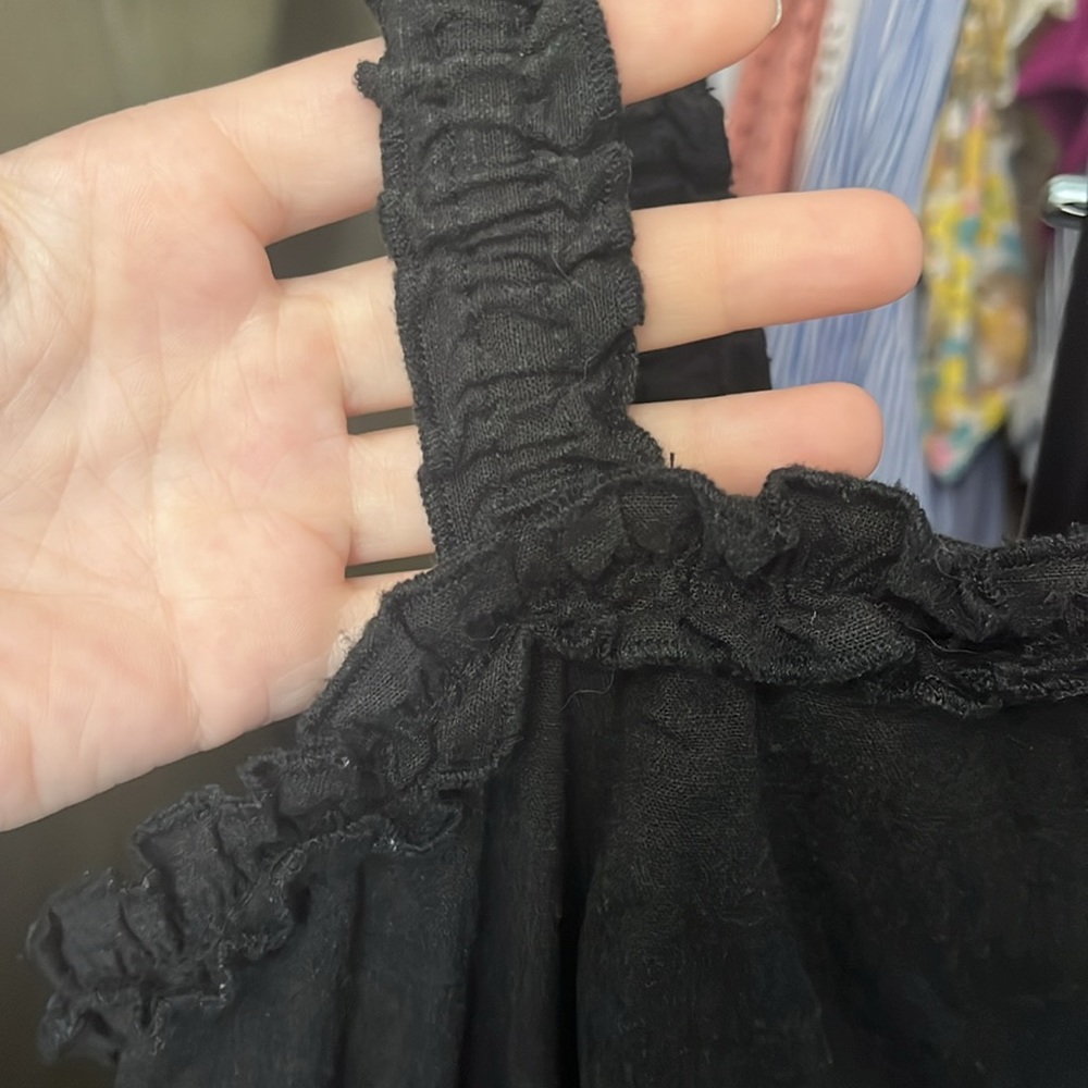 UO Wren Linen Ruffle Mini Dress LBD - Picture 9 of 12